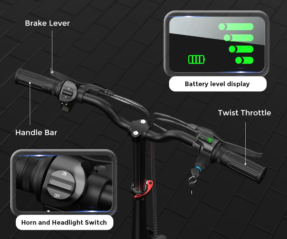 Elektrická koloběžka iScooter i12 se sedadlem a zadním košíkem, motor 500 W, baterie 36 V 7,5 Ah, 12palcová pneumatika, maximální rychlost 25 km/h, maximální dojezd 35 km, dvojité kotoučové brzdy, dvojité tlumení nárazů