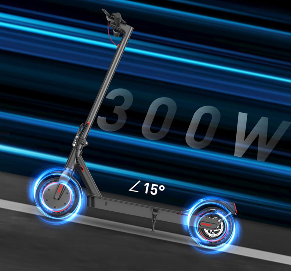 iScooter i9 Skládací elektrická koloběžka 8,5 palce Voštinové pneumatiky 350 W Motor 7,5 Ah Baterie 30 km/h Maximální rychlost Aplikace IP54 Voděodolnost - Černá