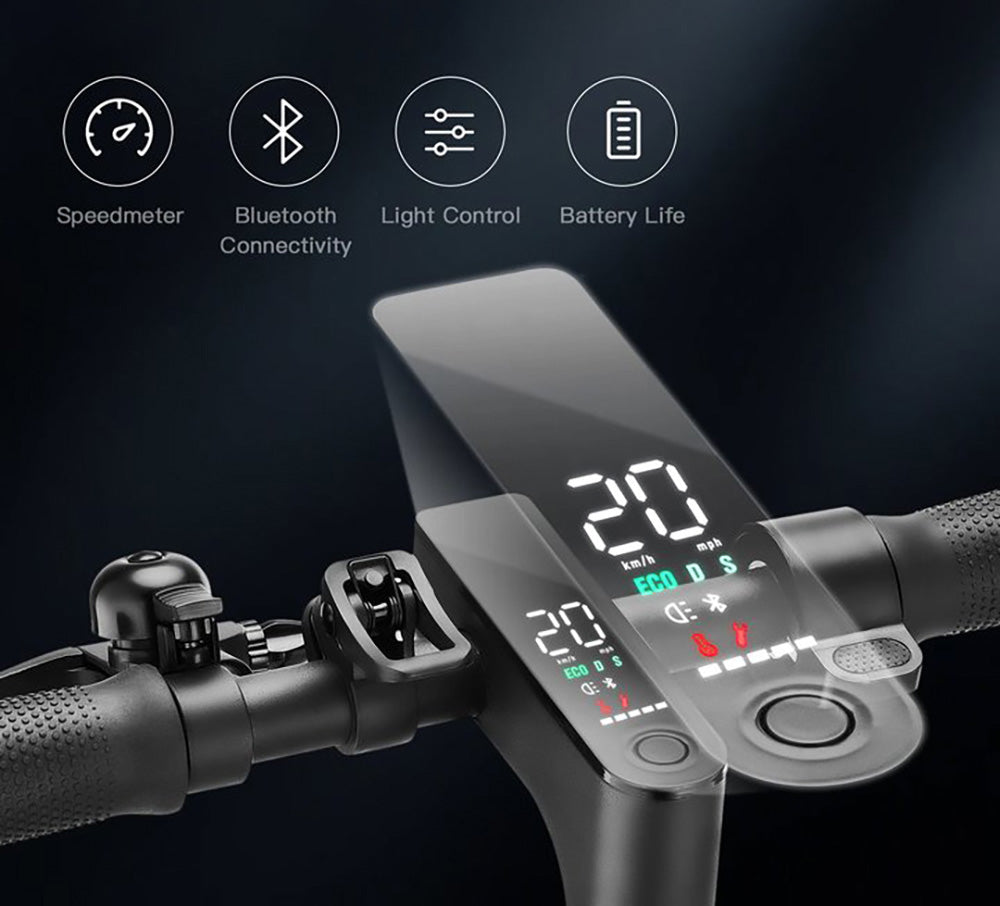 iScooter i9 Skládací elektrická koloběžka 8,5 palce Voštinové pneumatiky 350 W Motor 7,5 Ah Baterie 30 km/h Maximální rychlost Aplikace IP54 Voděodolnost - Černá