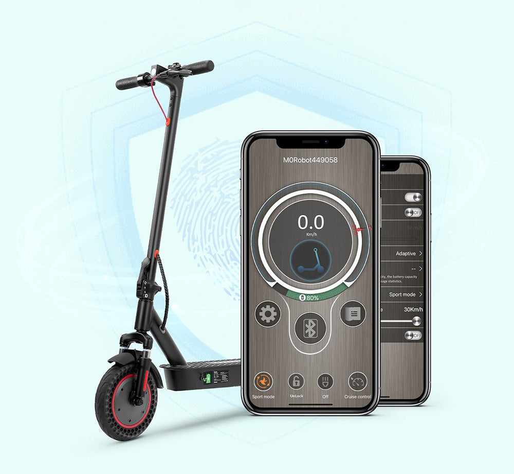 iScooter i9 Max Elektrická koloběžka 10 palců Voštinové pneumatiky 500W motor 36V 10Ah baterie 30km/h maximální rychlost 30-40km maximální dojezd nosnost 120kg dvojité tlumení nárazů inteligentní ovládání pomocí aplikace