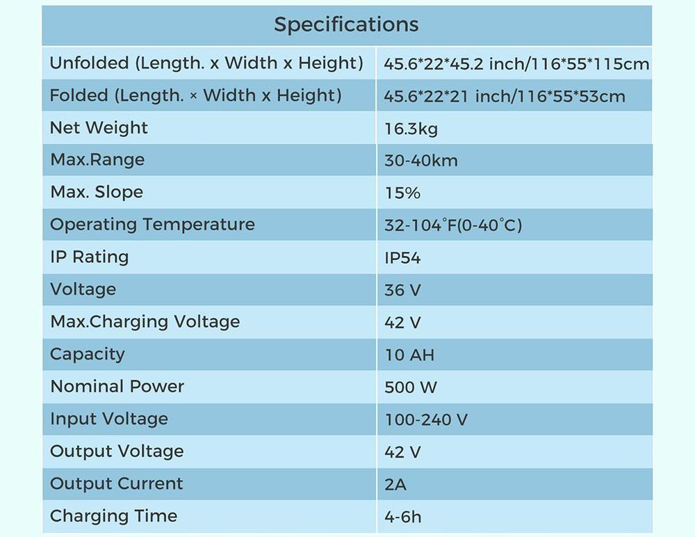 iScooter i9 Max Elektrická koloběžka 10 palců Voštinové pneumatiky 500W motor 36V 10Ah baterie 30-40km maximální dojezd 120kg zatížení dvojité tlumení nárazů inteligentní ovládání pomocí aplikace