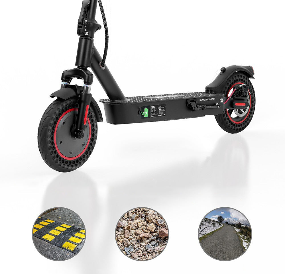 iScooter i9 Max Elektrická koloběžka 10 palců Voštinové pneumatiky 500W motor 36V 10Ah baterie 30km/h maximální rychlost 30-40km maximální dojezd nosnost 120kg dvojité tlumení nárazů inteligentní ovládání pomocí aplikace