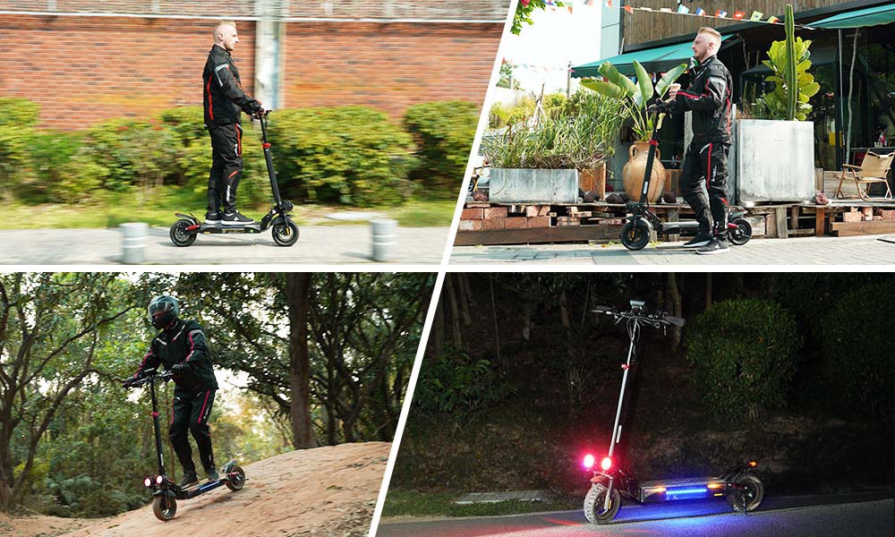 Elektrická koloběžka iScooter IX4, 10" voštinové pneumatiky, motor 800 W, maximální rychlost 45 km/h, baterie 48 V 15 Ah, dojezd 40–45 km, ovládání pomocí aplikace