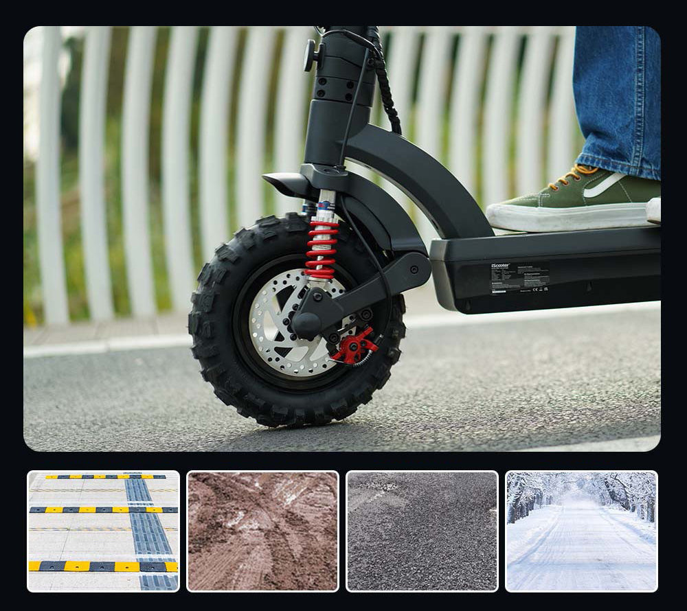 iScooter iX6 Elektrická koloběžka 11'' Nafukovací terénní pneumatiky 1000W Zadní motor 45km/h Maximální rychlost 48V 17,5Ah Baterie Dojezd 40-45km