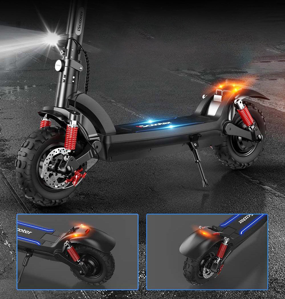 Elektrická koloběžka iScooter iX6, 11" pneumatiky do terénu, zadní motor 1000 W, maximální rychlost 45 km/h, baterie 48 V 17,5 Ah, dojezd 40–45 km
