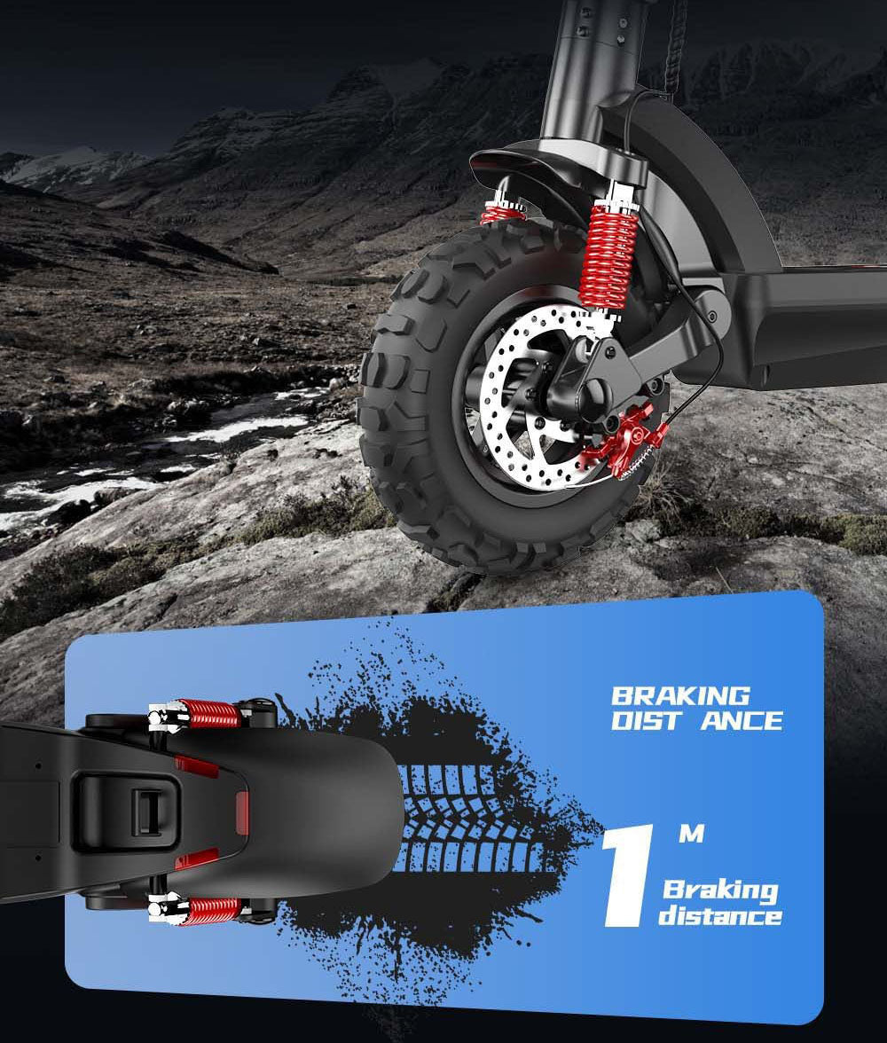 iScooter iX6 Elektrická koloběžka 11'' Nafukovací terénní pneumatiky 1000W Zadní motor 45km/h Maximální rychlost 48V 17,5Ah Baterie Dojezd 40-45km