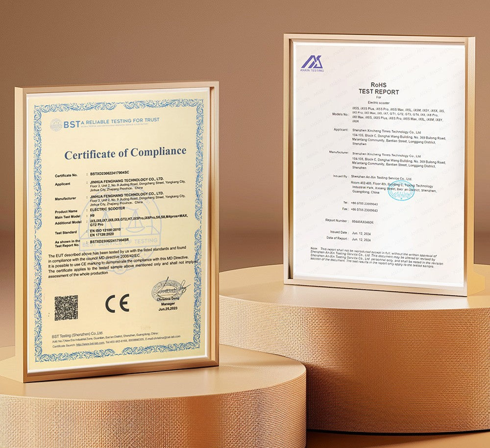 Elektrická koloběžka iScooter iX8, motor 2*1200 W, baterie 48 V 20 Ah, pneumatiky 12 palců, maximální rychlost 60 km/h, dojezd 70 km, dvojité hydraulické kotoučové brzdy, odpružení vpředu a vzadu