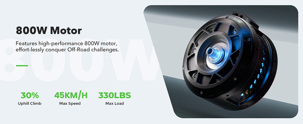 Elektrická koloběžka isinwheel GT1, motor 800 W, baterie 48 V 10 Ah, 10palcové terénní pneumatiky, maximální rychlost 45 km/h, dojezd 45 km, kotoučové brzdy, tlumení nárazů vpředu a vzadu, maximální nosnost 150 kg, ovládání aplikací