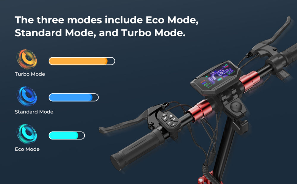 Terénní elektrická koloběžka isinwheel GT2, motor 800 W, baterie 48 V 15 Ah, 11palcové pneumatiky, maximální rychlost 45 km/h, maximální dojezd 45 km, kotoučová brzda, čtyřnásobný tlumič