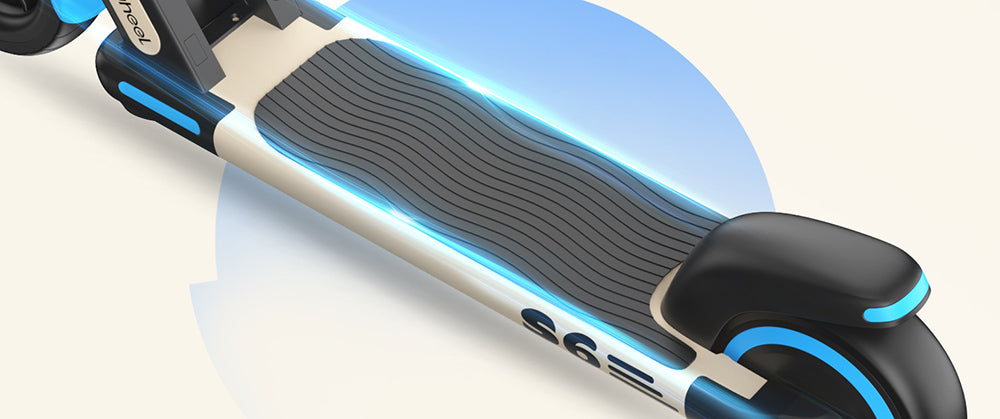 Dětská skládací elektrická koloběžka isinwheel S6, motor 150 W, baterie 21,6 V 5 Ah, pneumatiky 6,5 palce, maximální rychlost 15 km/h, dojezd 15 km, zadní blatníková brzda a elektronická brzda, nastavitelná výška - modrá