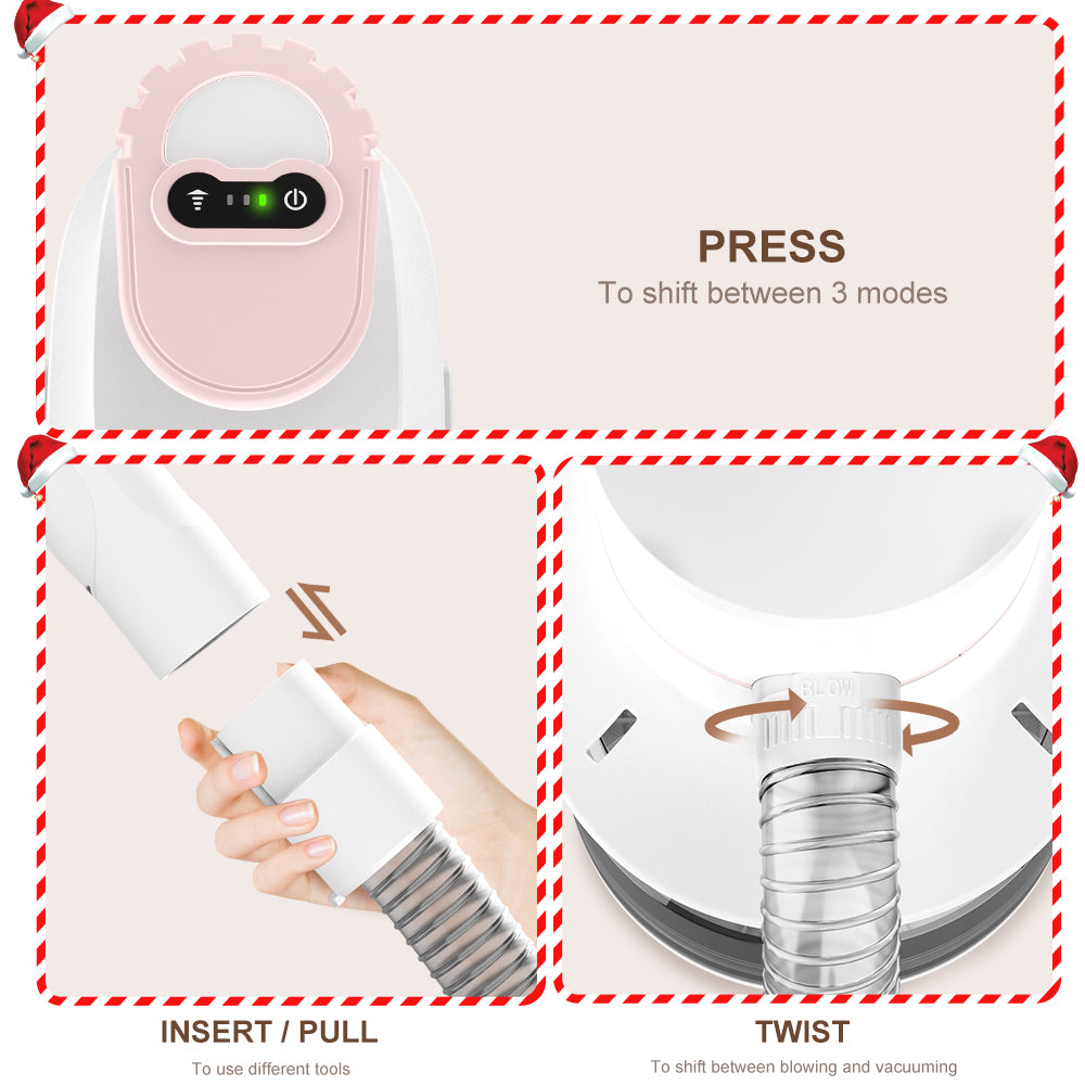 JIGOO P300 11v1 sada vysavačů pro péči o domácí mazlíčky, 3 rychlostní režimy, 4l nádobka na prach, 4 vodicí hřebeny, nízká hlučnost - americká zástrčka