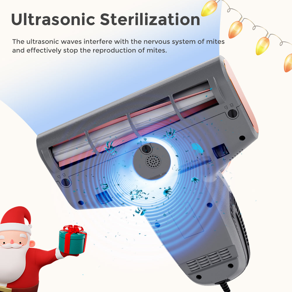 JIGOO S300 Pro Dvoukombkový Inteligentní Čistič Roztočů s Čidlem Roztočů 500W 13KPa Sání Inovativní Kovový Kartáč UV Světlo a Ultrazvuková Technologie Vícesměrový Ohřev 99,9% Odstranění Roztočů - Šedý