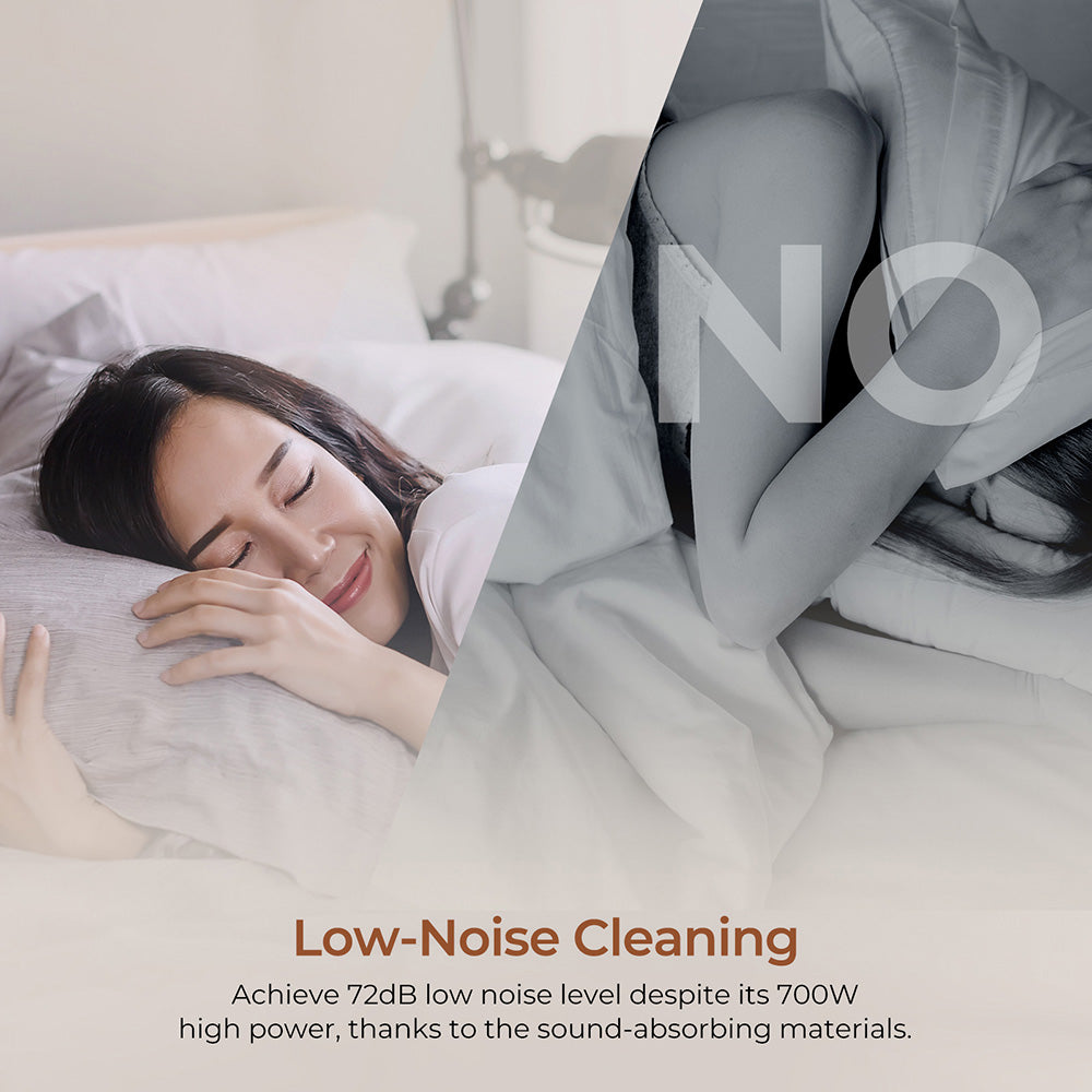 JIGOO T600 Dvou-Cup Inteligentní Vysavač na Roztoče s Aroma-Difuzérem, 700W 15KPa Sání, Senzor Roztočů, UV Světlo, Ultrazvuková Technologie, Odstranění 99,99% Roztočů, Zástrčka EU - Šedá