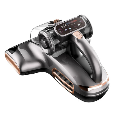 JIGOO T600 Dual-Cup Smart Bed Vacuum Cleaner for Mattress with UV Light, 700W 15KPa Suction,  Ultrasonic Tech, 99.99% Mites Removal, Handheld Vacuum Cleaner for Bed, Sofa - Grey