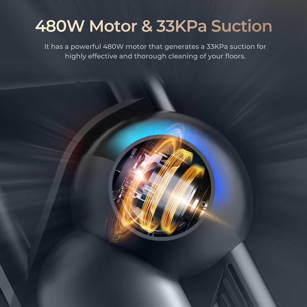 Bezdrátový vysavač JIGOO V700 se sací stanicí 2,5 l, automatické vyprazdňování prachu, sací výkon 33 kPa, kartáč proti zamotání, dvojité LED osvětlení, doba provozu až 55 minut, ideální na tvrdé podlahy, koberce a domácí mazlíčky