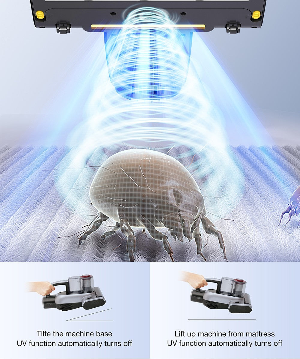 Bezdrátový dvounádobový vysavač proti roztočům JIMMY BD7 Pro, sací otvor 245 mm, nádoba na prach o objemu 0,5 l, chytrý senzor prachu, funkce UV sterilizace, ultrazvuk, LED displej, doba provozu 30 minut