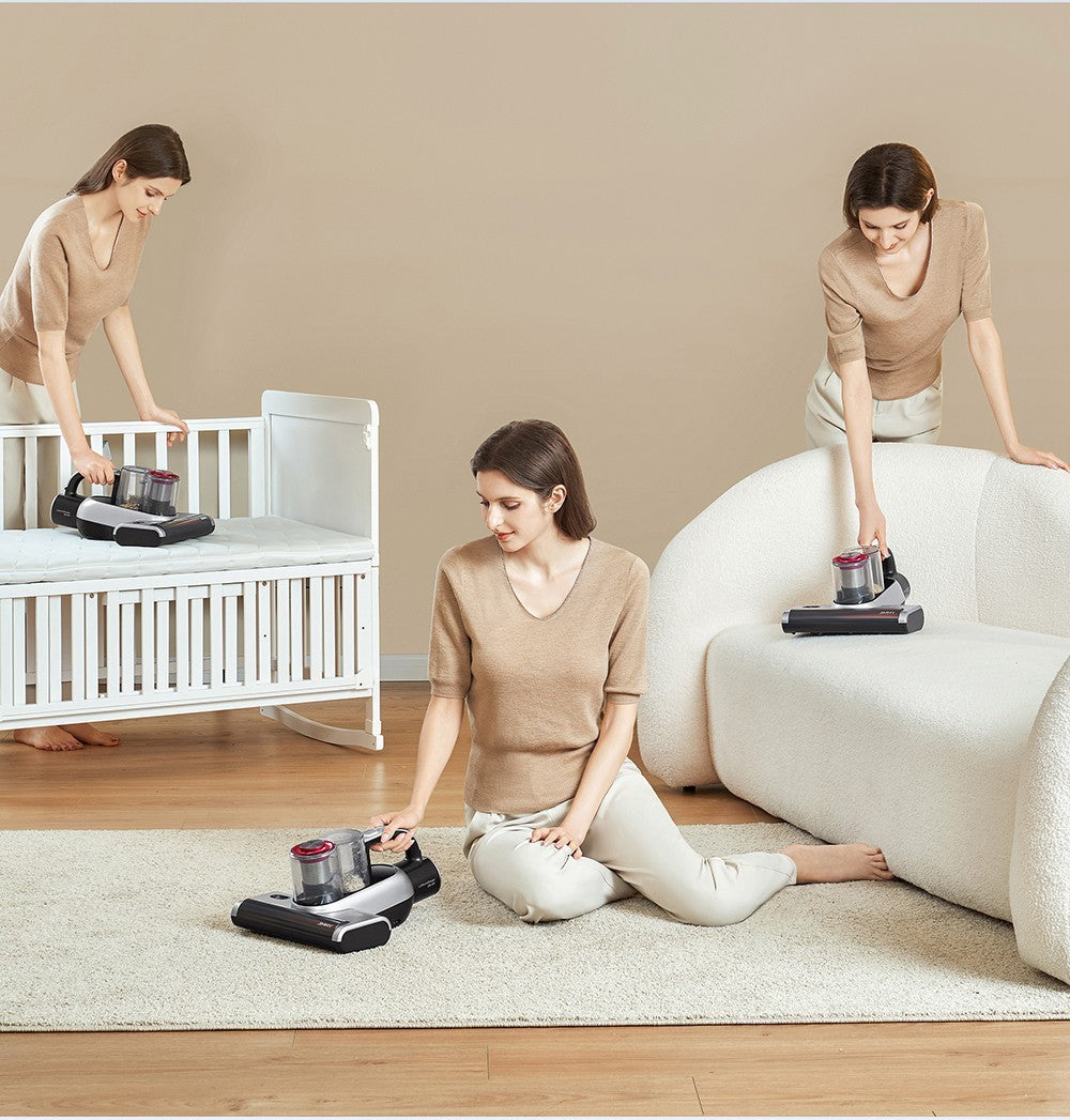 Bezdrátový dvounádobový vysavač proti roztočům JIMMY BD7 Pro, sací otvor 245 mm, nádoba na prach o objemu 0,5 l, chytrý senzor prachu, funkce UV sterilizace, ultrazvuk, LED displej, doba provozu 30 minut