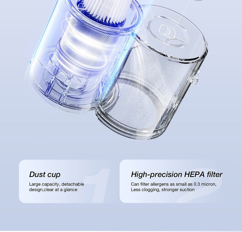 Bezdrátový dvounádobový vysavač proti roztočům JIMMY BD7 Pro, sací otvor 245 mm, nádoba na prach o objemu 0,5 l, chytrý senzor prachu, funkce UV sterilizace, ultrazvuk, LED displej, doba provozu 30 minut