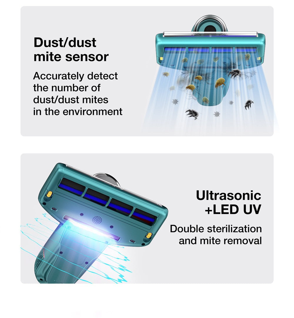 Ruční vysavač proti roztočům Jimmy BX6 600 W, rozšířený sací otvor 240 mm, UV lampa a ultrazvuková technologie - modrý