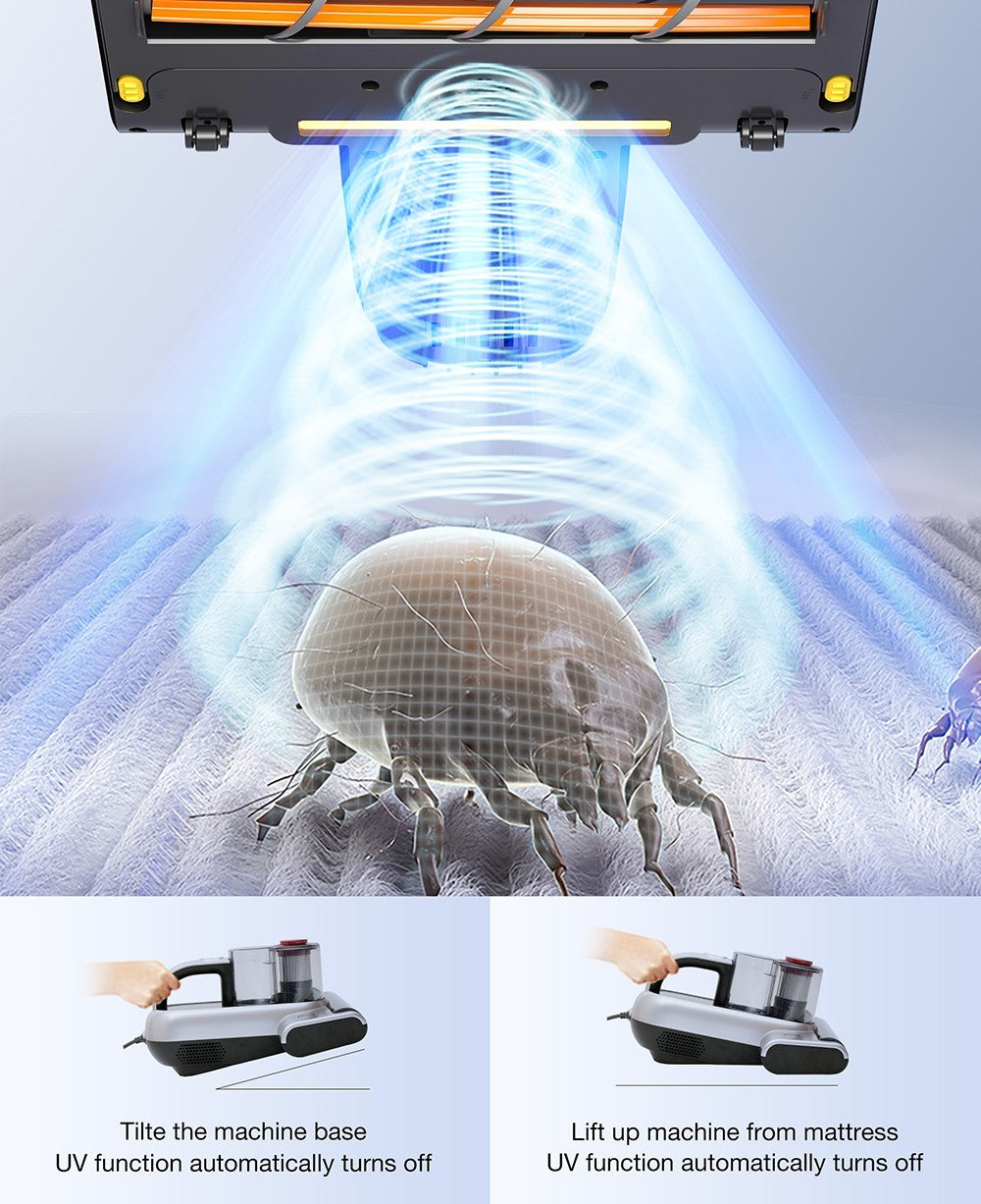 Vysavač JIMMY BX6 Pro s dvojitým kelímkem proti roztočům, sací otvor 245 mm, nádoba na prach o objemu 0,5 l, chytrý senzor prachu, funkce UV sterilizace, ultrazvuk, LED displej