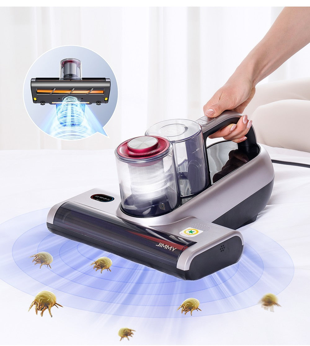 Vysavač JIMMY BX6 Pro s dvojitým kelímkem proti roztočům, sací otvor 245 mm, nádoba na prach o objemu 0,5 l, chytrý senzor prachu, funkce UV sterilizace, ultrazvuk, LED displej