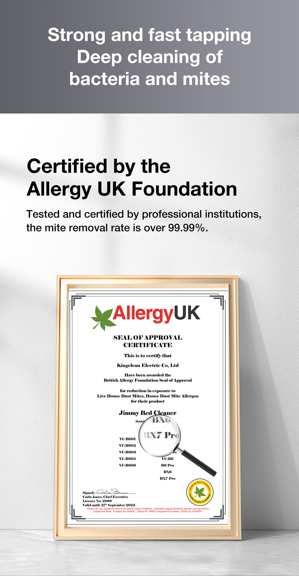 Vysavač JIMMY BX7 Pro proti roztočům, výkonný motor 700 W, UV-C sterilizace, ničí 99,99 % bakterií, konstantní vysoká teplota 60 stupňů Celsia, inteligentní rozpoznávání prachu, 3 režimy, LED displej pro postel, zvířecí chlupy, pohovku, oblečení - šedý