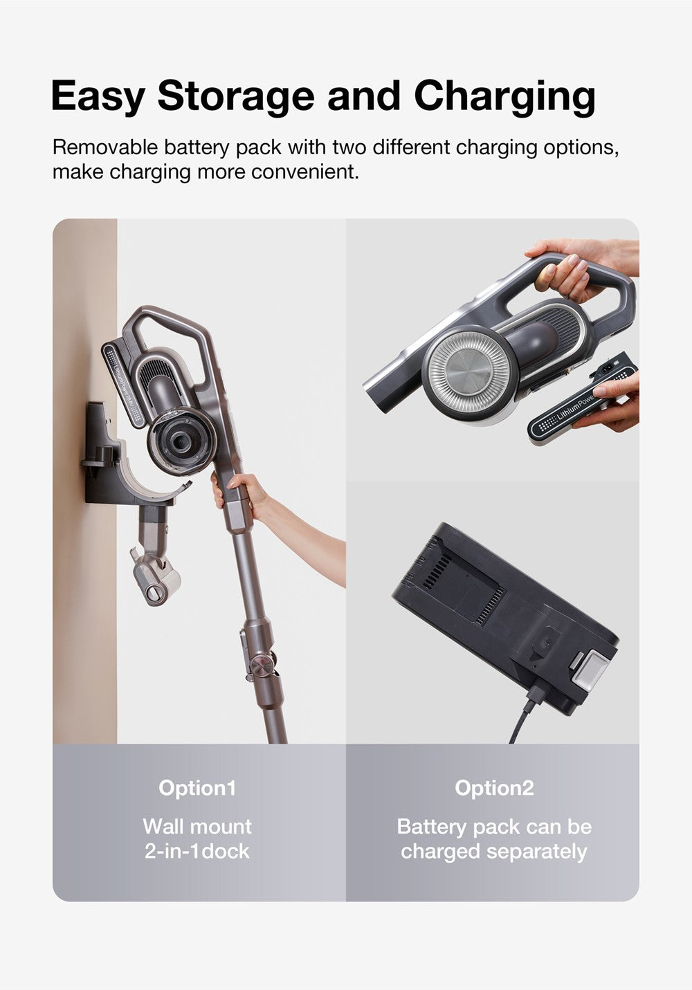 Ruční bezdrátový vysavač JIMMY H10 Flex, sací výkon 245 W, 4 režimy čištění, nádoba na prach 0,6 l, baterie 2500 mAh