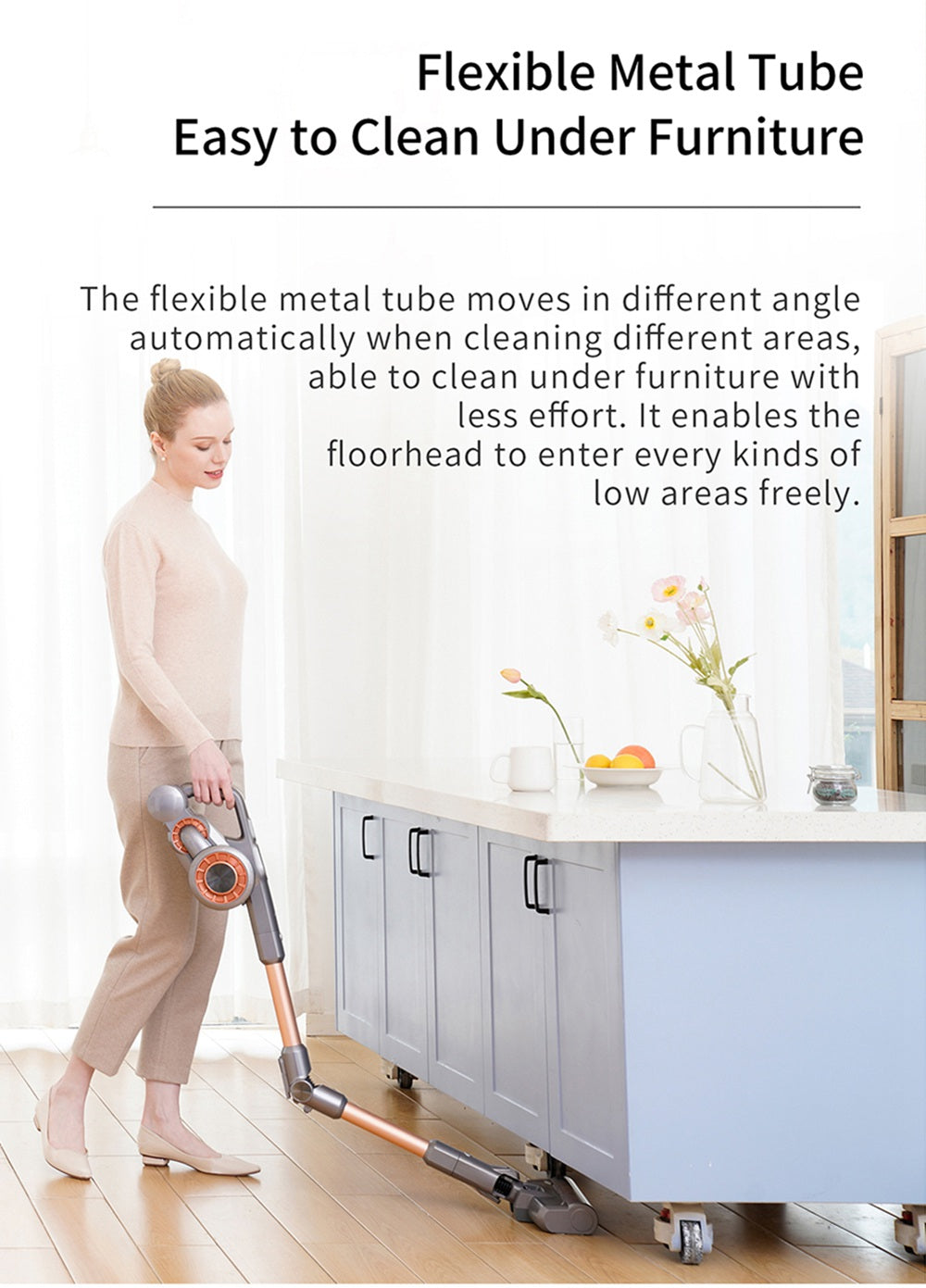 Bezdrátový ruční flexibilní vysavač JIMMY H9 Pro s výkonným sacím výkonem 200 W, motorem 600 W, dobou provozu 80 minut, ultra nízkou hlučností pro čištění podlah a nábytku od Xiaomi - zlatý