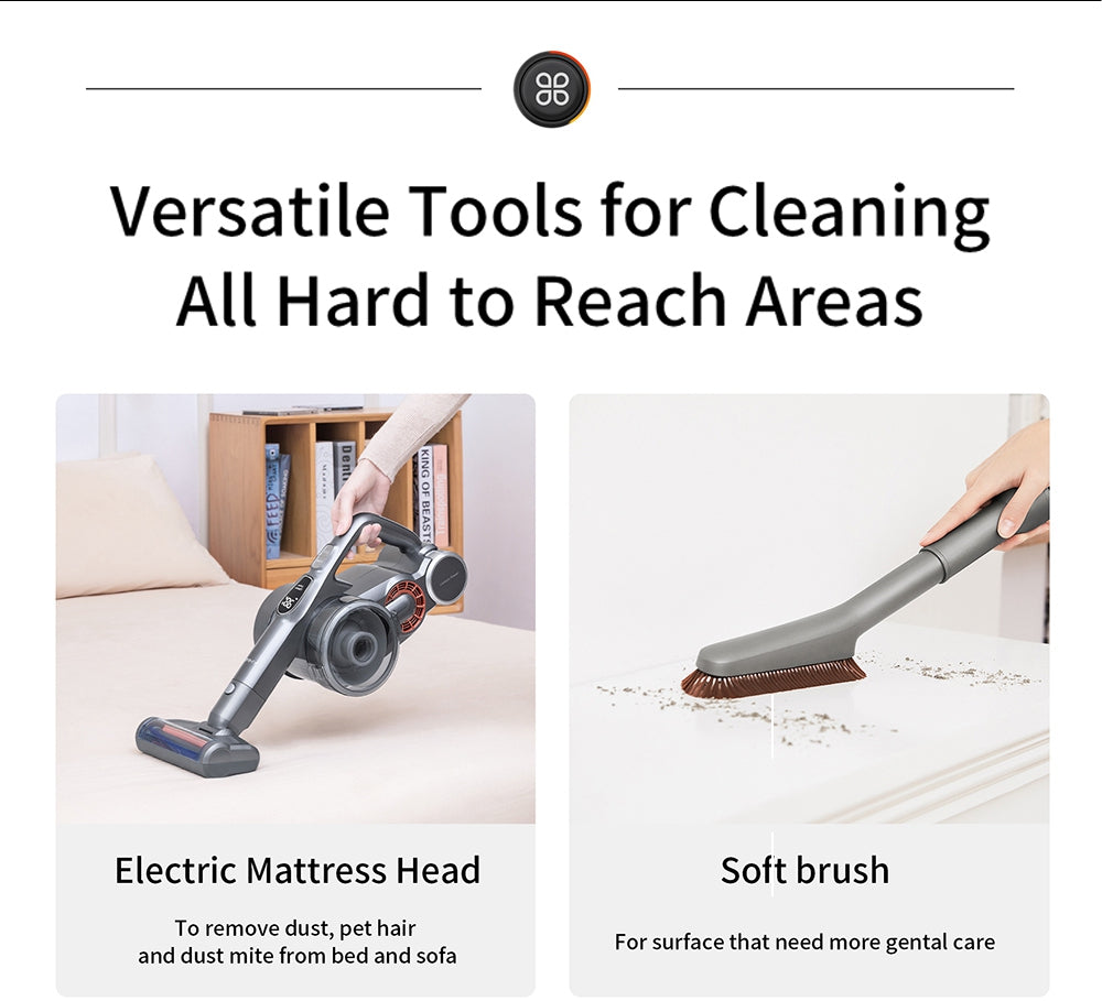 Bezdrátový ruční flexibilní vysavač JIMMY H9 Pro s výkonným sacím výkonem 200 W, motorem 600 W, dobou provozu 80 minut, ultra nízkou hlučností pro čištění podlah a nábytku od Xiaomi - zlatý