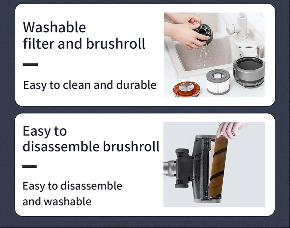 Bezdrátový ruční flexibilní vysavač JIMMY H9 Pro s výkonným sacím výkonem 200 W, motorem 600 W, dobou provozu 80 minut, ultra nízkou hlučností pro čištění podlah a nábytku od Xiaomi - zlatý