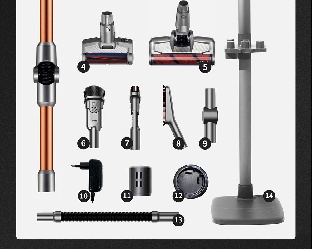 Bezdrátový ruční flexibilní vysavač JIMMY H9 Pro s výkonným sacím výkonem 200 W, motorem 600 W, dobou provozu 80 minut, ultra nízkou hlučností pro čištění podlah a nábytku od Xiaomi - zlatý