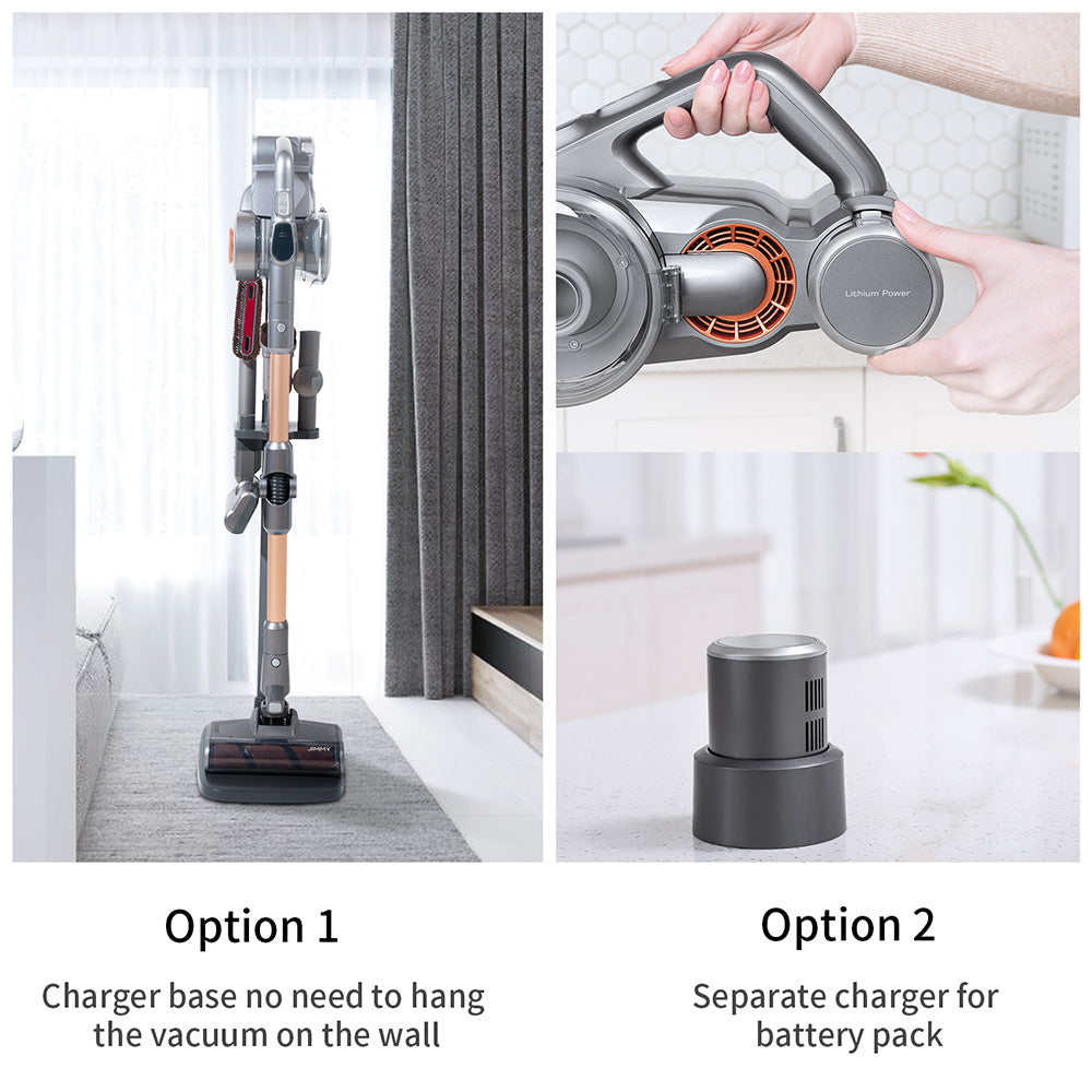 JIMMY H9 Pro Mopping Version Handheld Cordless Vacuum Cleaner, 2-in-1 Vacuuming Mopping, 200AW 25000Pa Powerful Suction, 80 Minutes Run Time, 200ml Water Tank, Auto Power Adjust, LED Display Removable Battery, With Rechargeable Stand Holder