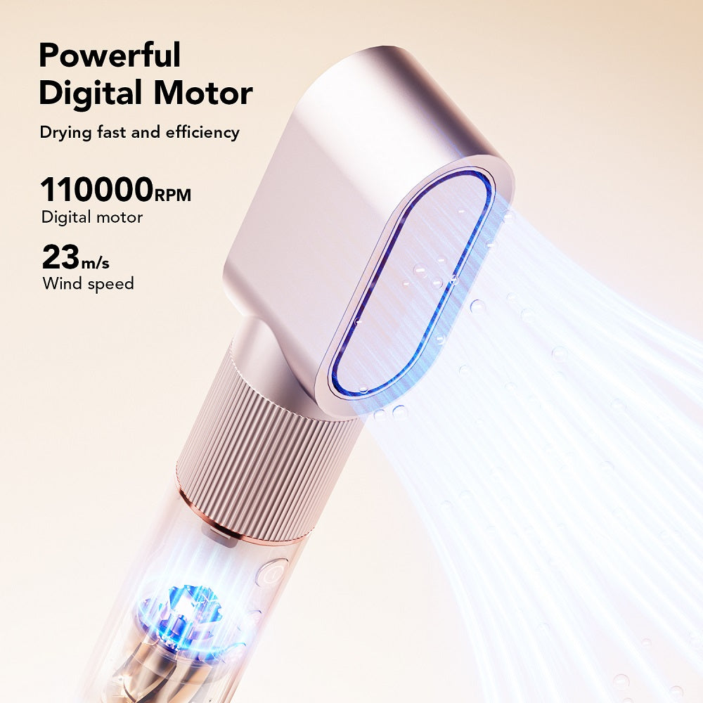 Multifunkční stylingový strojek JIMMY HF9 3 v 1 s rychlým schnutím, kulmou a načechráním, třemi nastavitelnými režimy, nízkou hlučností ≤68 dB, s 1,8m kabelem - šampaňská