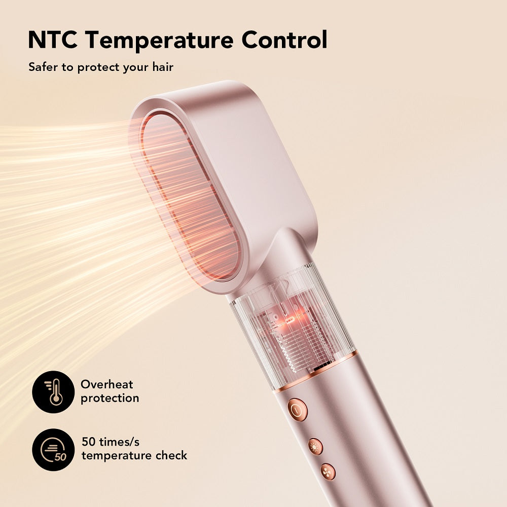 Multifunkční stylingový strojek JIMMY HF9 3 v 1 s rychlým schnutím, kulmou a načechráním, třemi nastavitelnými režimy, nízkou hlučností ≤68 dB, s 1,8m kabelem - šampaňská