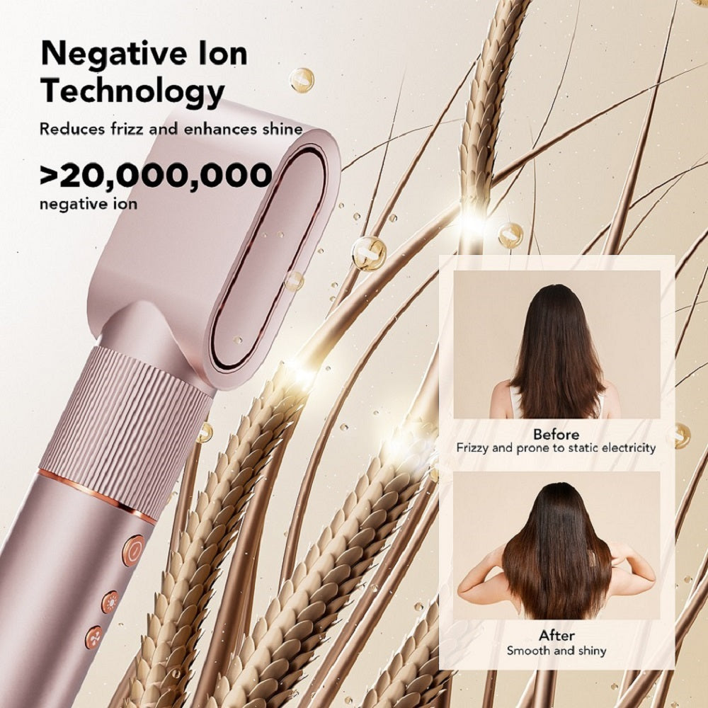 Multifunkční stylingový strojek JIMMY HF9 3 v 1 s rychlým schnutím, kulmou a načechráním, třemi nastavitelnými režimy, nízkou hlučností ≤68 dB, s 1,8m kabelem - šampaňská