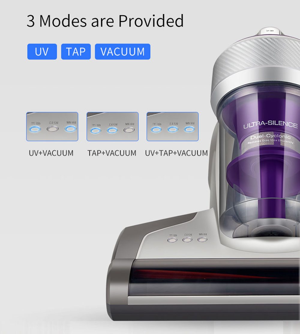 JIMMY JV35 Vysavač proti roztočům UV akaricid 700 W Výkon 14 kPa Silné sací výkon Mezinárodní verze - šedý