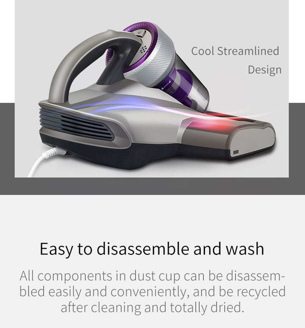 JIMMY JV35 Vysavač proti roztočům UV akaricid 700 W Výkon 14 kPa Silné sací výkon Mezinárodní verze - šedý