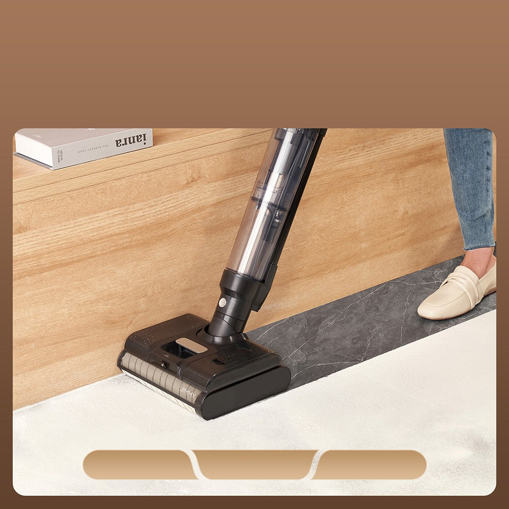 JIMMY PW11 Pro 4v1 bezdrátový vysavač a myčka, silný výkon 460 W, dvojité čištění, rychlé schnutí horkým vzduchem, LED obrazovka, rozkládací provedení 180°, dva válcové kartáče, na tvrdé podlahy, zvířecí chlupy, stříbrnočerná barva