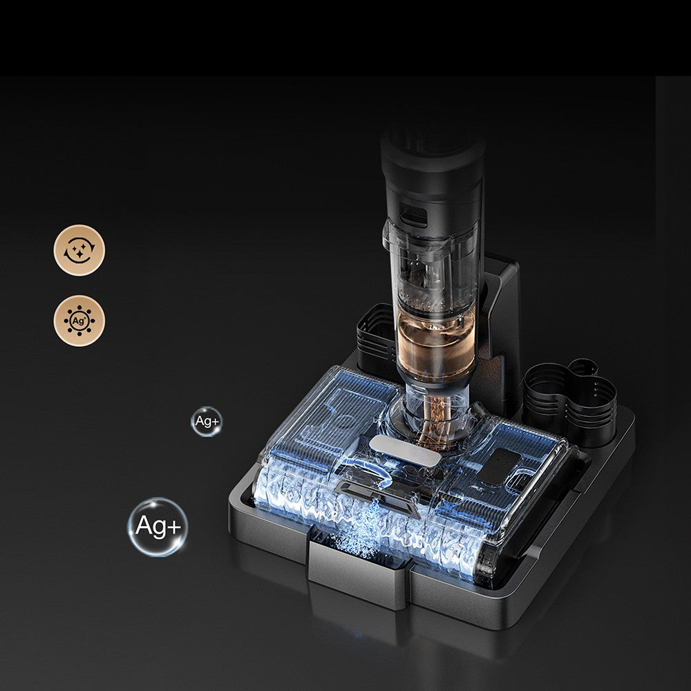 JIMMY PW11 Pro Max 5v1 bezdrátový vysavač a myčka, silný výkon 460 W, dvojité čištění, rychlé schnutí horkým vzduchem, LED obrazovka, rozkládací provedení 180°, dva válcové kartáče, pro tvrdé podlahy, zvířecí chlupy a celý dům, stříbrnočerná barva