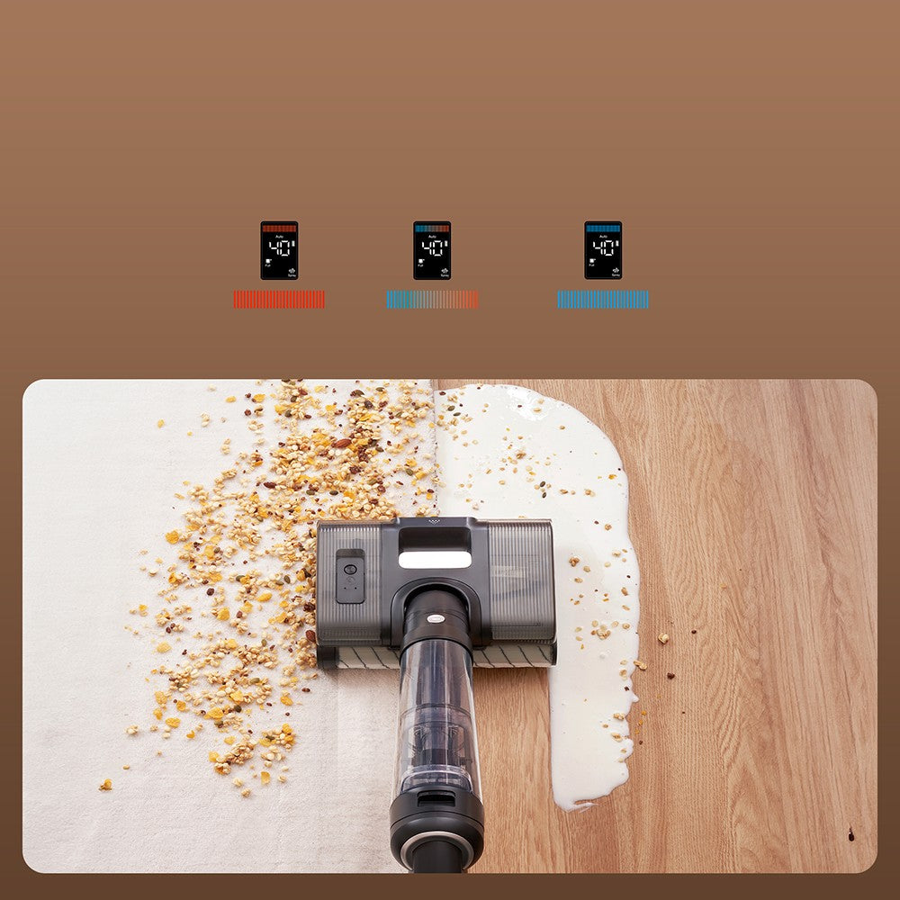 JIMMY PW11 Pro Max 5v1 bezdrátový vysavač a myčka, silný výkon 460 W, dvojité čištění, rychlé schnutí horkým vzduchem, LED obrazovka, rozkládací provedení 180°, dva válcové kartáče, pro tvrdé podlahy, zvířecí chlupy a celý dům, stříbrnočerná barva