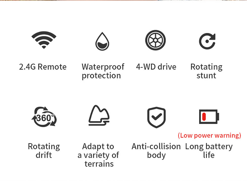 JJRC Q113 1:24 RC kaskadérské auto 4WD 360° otočné 2v1 vodotěsné vodní a pozemní driftové obojživelné modely vozidel - oranžové