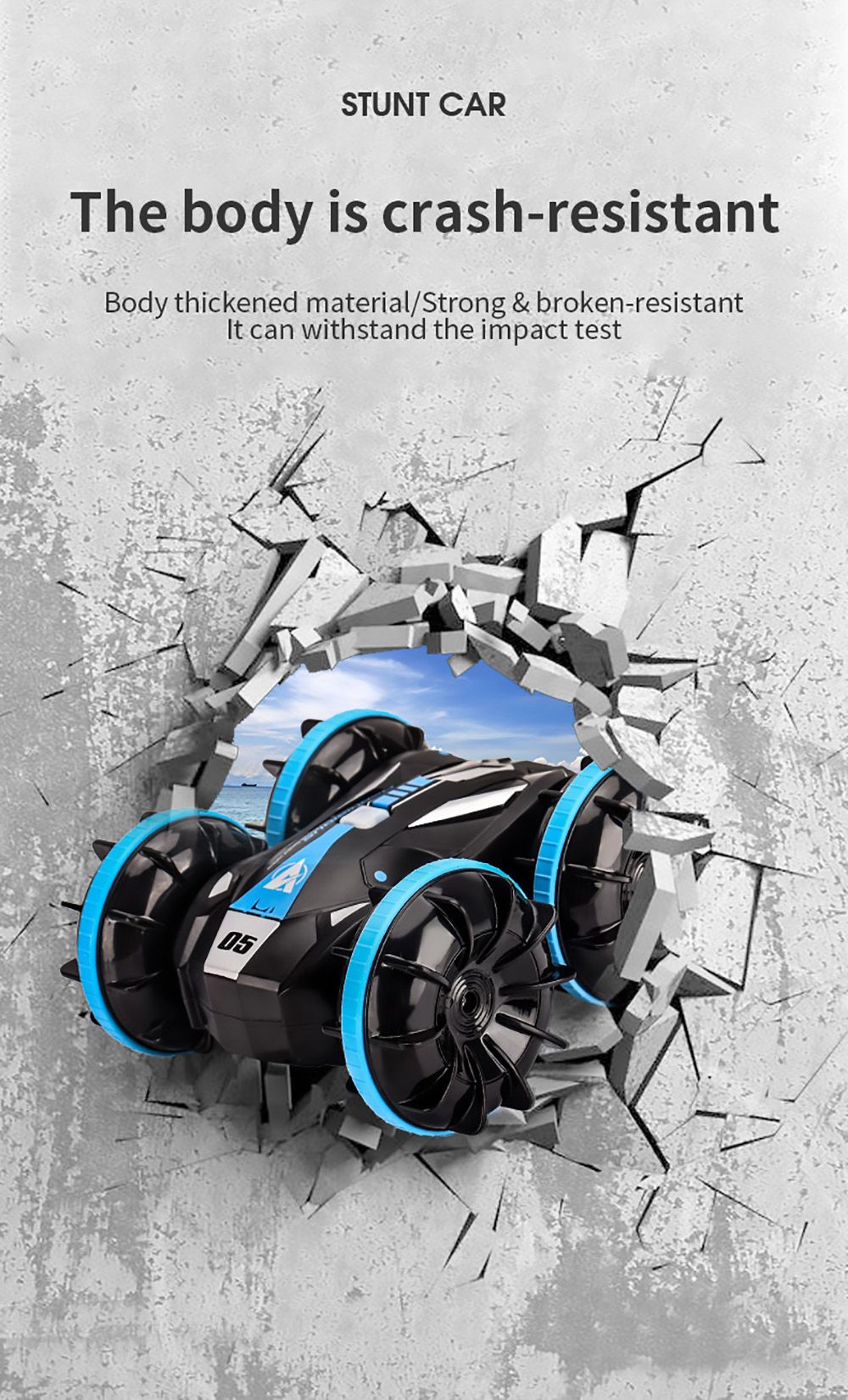 JJRC Q113 1:24 RC kaskadérské auto 4WD 360° otočné 2v1 vodotěsné vodní a pozemní driftové obojživelné modely vozidel - oranžové