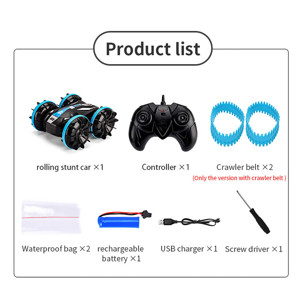 JJRC Q113 1:24 RC kaskadérské auto 4WD 360° otočné 2v1 vodotěsné vodní a pozemní driftové obojživelné modely vozidel - oranžové