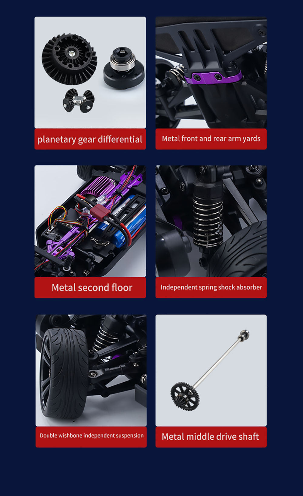 JJRC Q117 F 1:16 2.4G 4WD 35KM/H Drift Car Plně proporcionální ovládání s úhlovými světlomety - modré