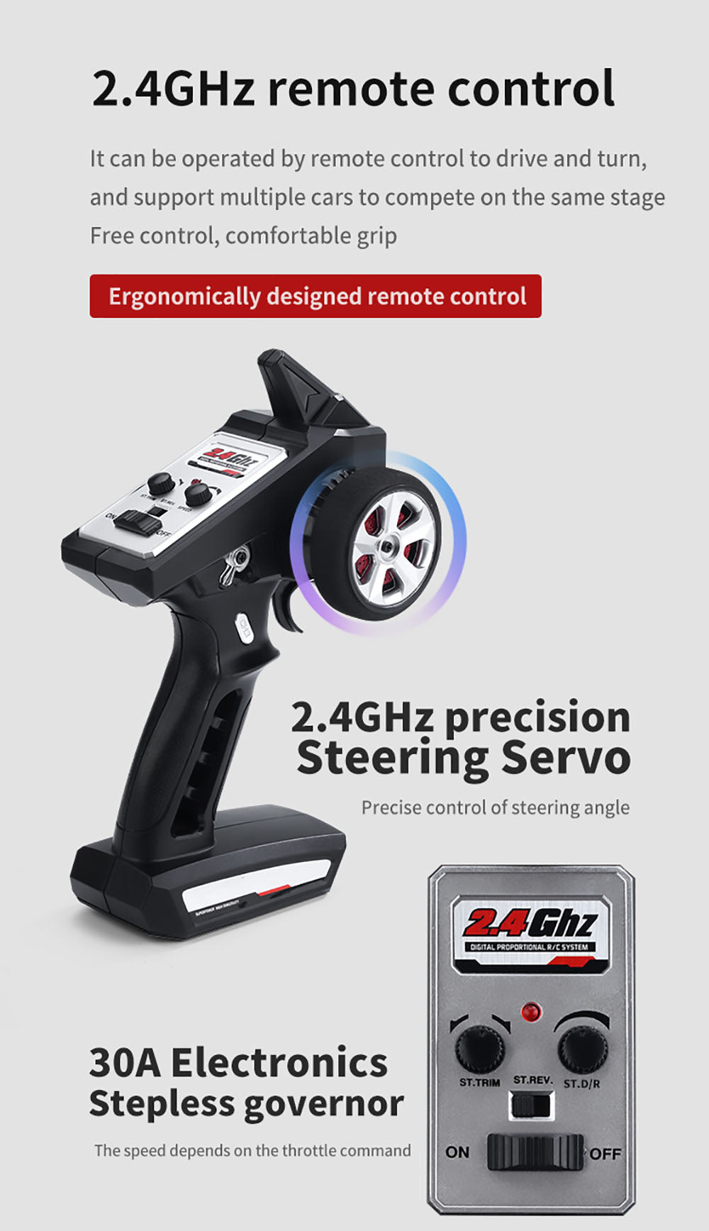 JJRC Q117 F 1:16 2.4G 4WD 35KM/H Drift Car Plně proporcionální ovládání s úhlovými světlomety - modré