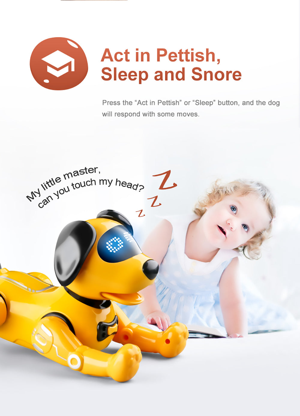 JJRC R19 Dálkové ovládání Robot Pes Hračka Interakce RC Robotický Kaskadér Štěně Vzdělávací Hračka pro Děti - Bílá