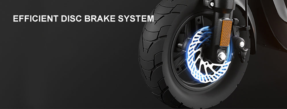 Elektrická koloběžka JOYOR C10E, certifikace ABE, motor 500 W, baterie 48 V 10,4 Ah, 10palcové pneumatiky, maximální rychlost 20 km/h, dojezd 40 km, přední a zadní kotoučová brzda, přední tlumič nárazů