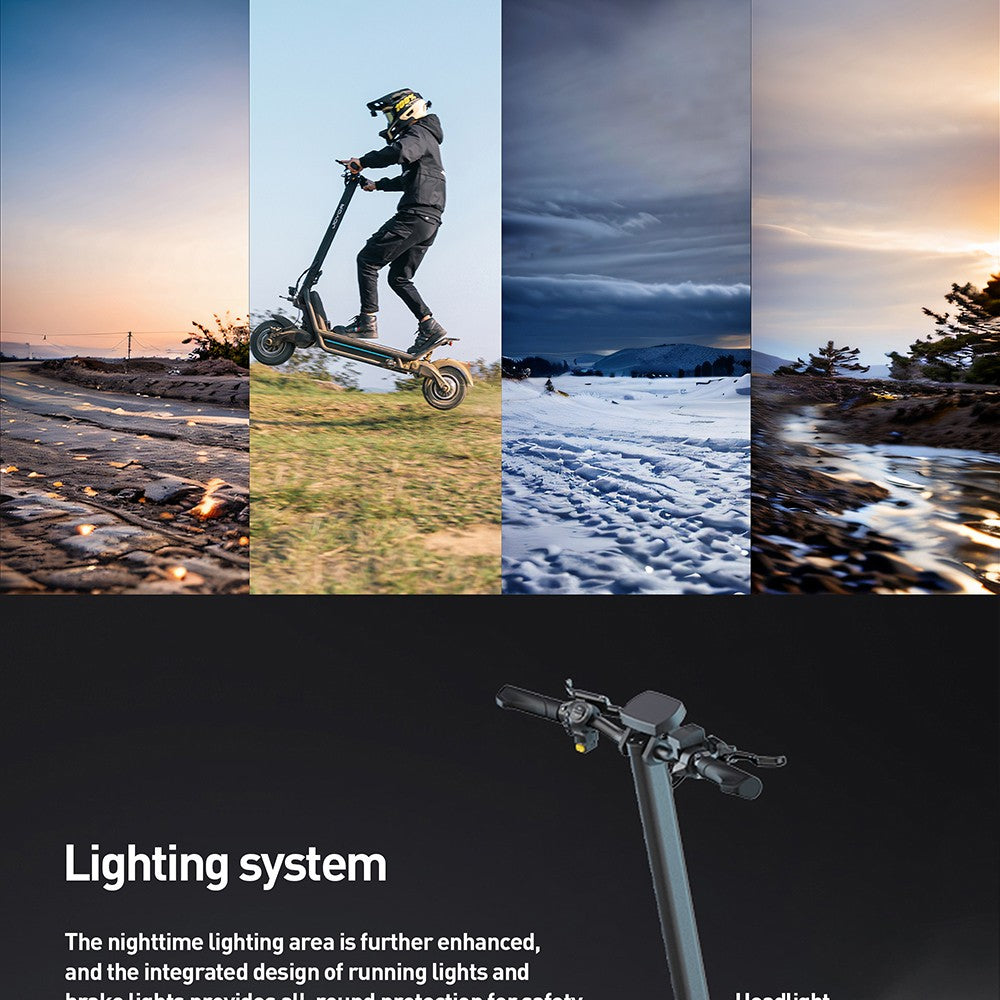 JOYOR E6-S 11palcová terénní elektrická koloběžka 1600W*2 dvojitý motor 60V 31,5Ah baterie 80km/h maximální rychlost hydraulické brzdy dojezd 100km - černá