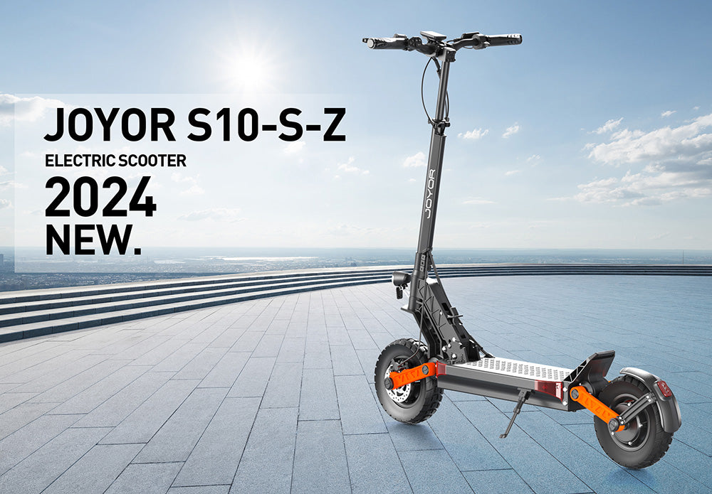 Elektrická koloběžka JOYOR S10-Z, 10palcové terénní pneumatiky, 60V 18Ah baterie, 1000W*2, dvojitý motor, dojezd 70-85 km, zatížení 120 kg, dvojité hydraulické kotoučové brzdy, tlumiče, směrové světlo, inteligentní LED displej, aktualizace z S10-S - černá