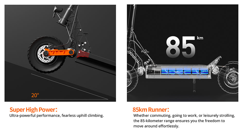 Elektrická koloběžka JOYOR S10-Z, 10palcové terénní pneumatiky, 60V 18Ah baterie, 1000W*2, dvojitý motor, dojezd 70-85 km, zatížení 120 kg, dvojité hydraulické kotoučové brzdy, tlumiče, směrové světlo, inteligentní LED displej, aktualizace z S10-S - černá